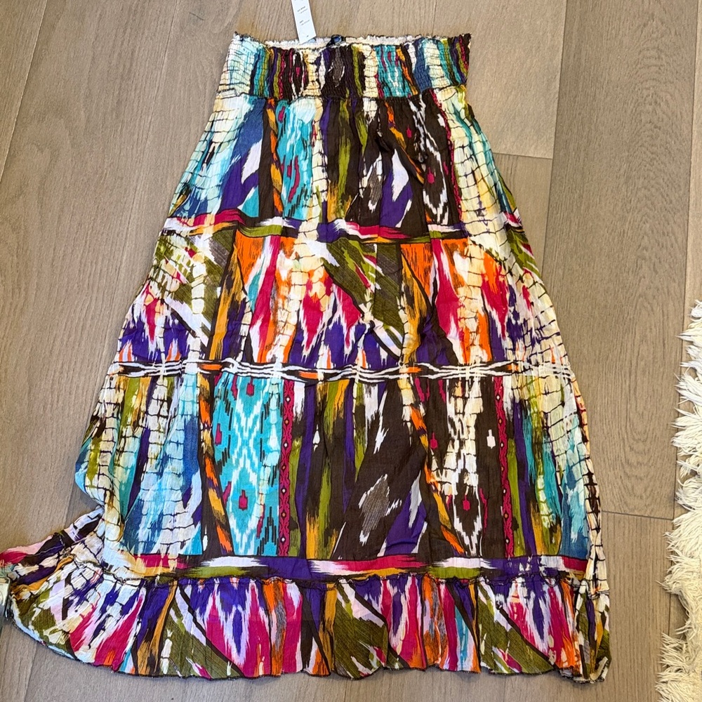 NWT chaudry 100% cotton Colorful Abstract Women's Skirt